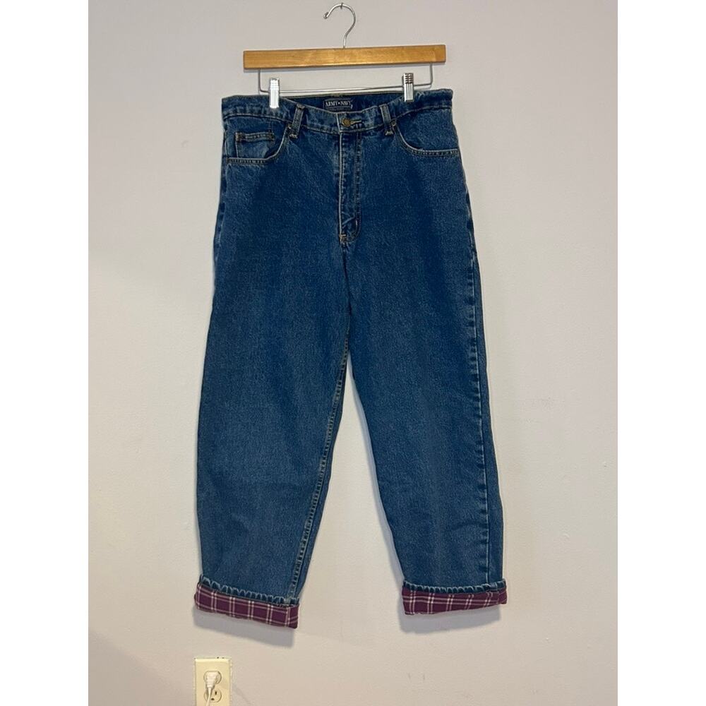 Army Navy Relaxed Fit Flannel Lined Straight Leg Jeans‎ | Cozy (Size 34/30)